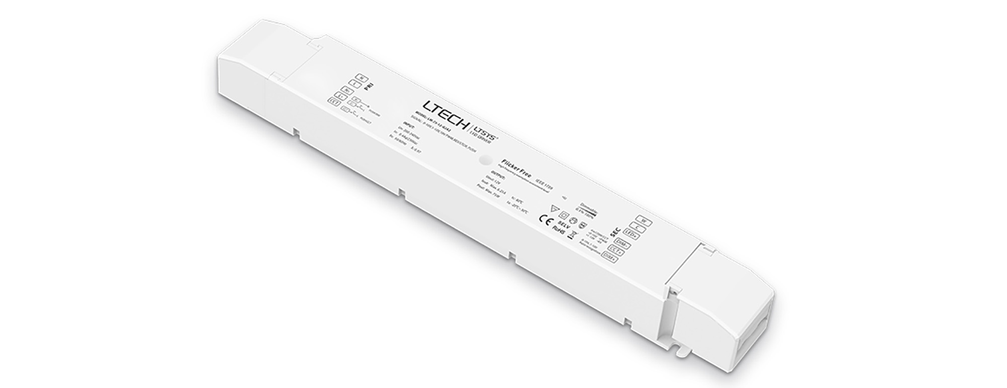LM-75-12-G2A2  0-10V/1-10V/10V PWM/RX/Push DIM/CT, 0-100% Dim, CV 75W 12Vdc 6.25A, 200-240Vac,IP20, 5yrs Warranty.